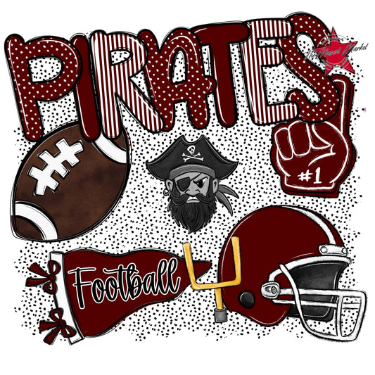 Pirates Football Spirit-Maroon