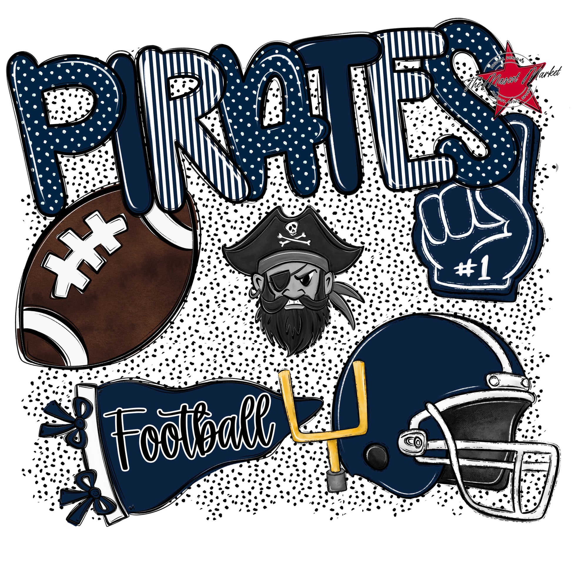 Pirates Football Spirit-Navy