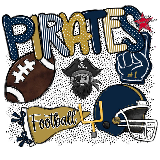 Pirates Football Spirit-Navy & Gold