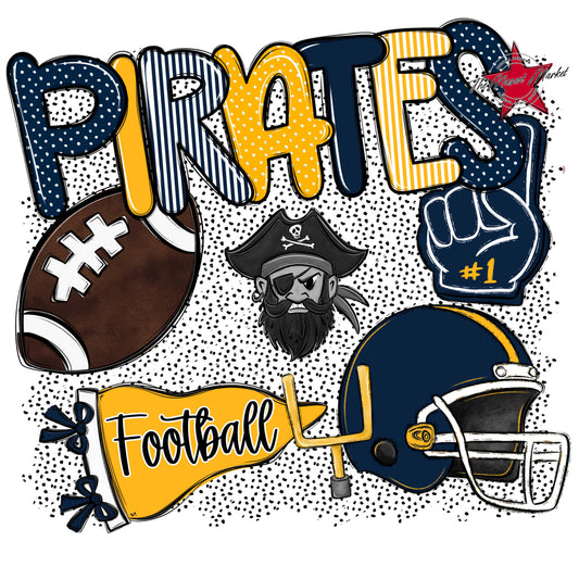 Pirates Football Spirit-Navy & Yellow
