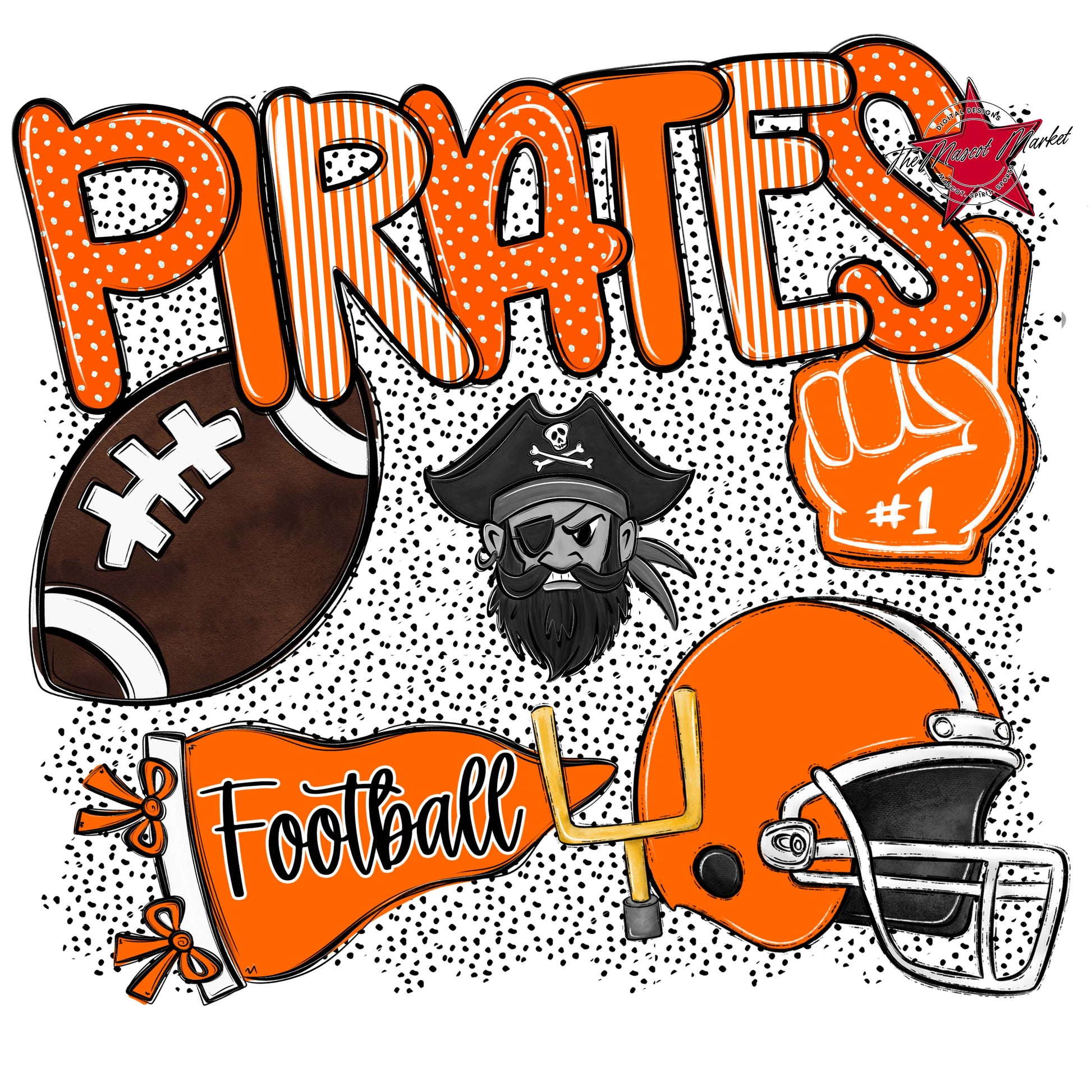 Pirates Football Spirit-Orange