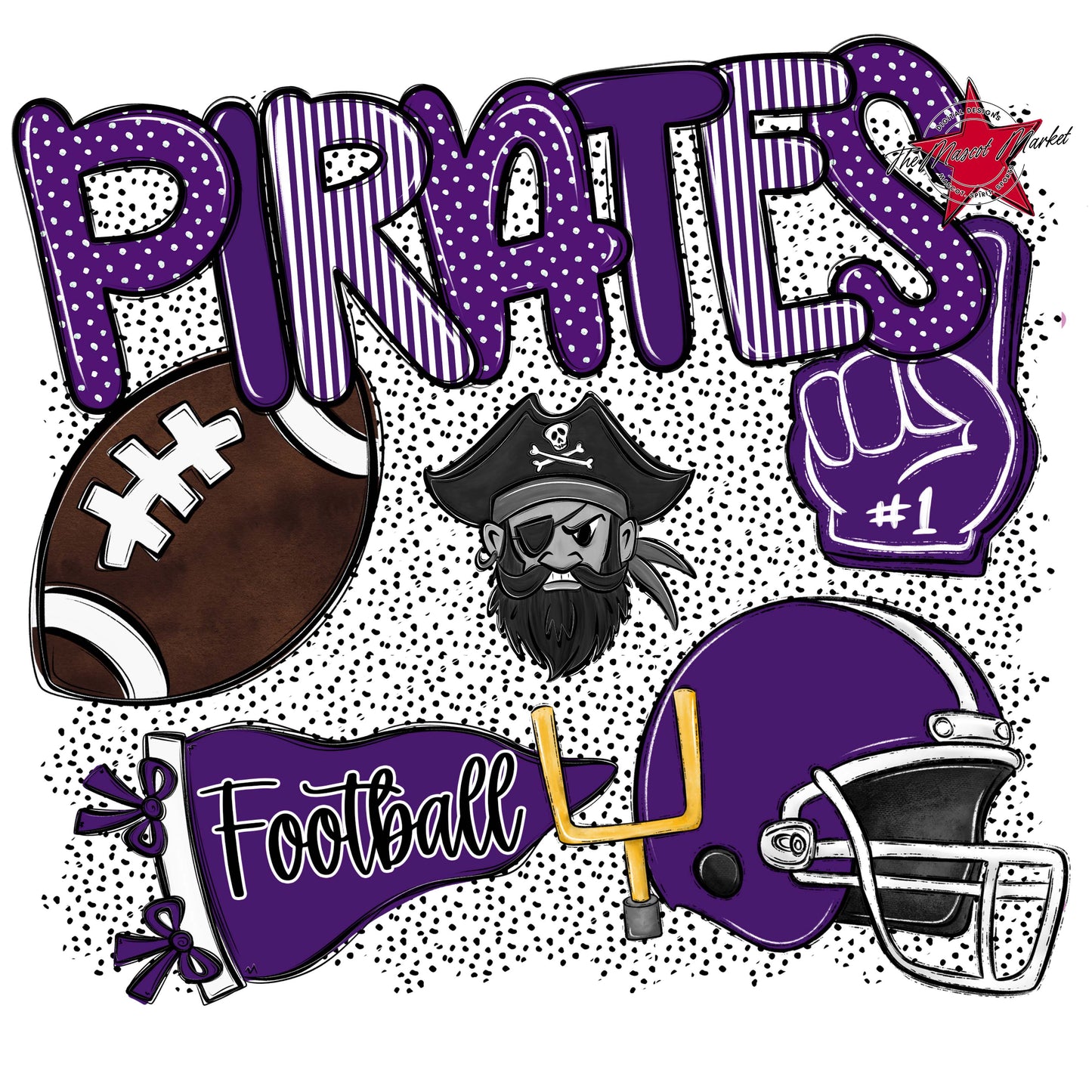 Pirates Football Spirit-Purple