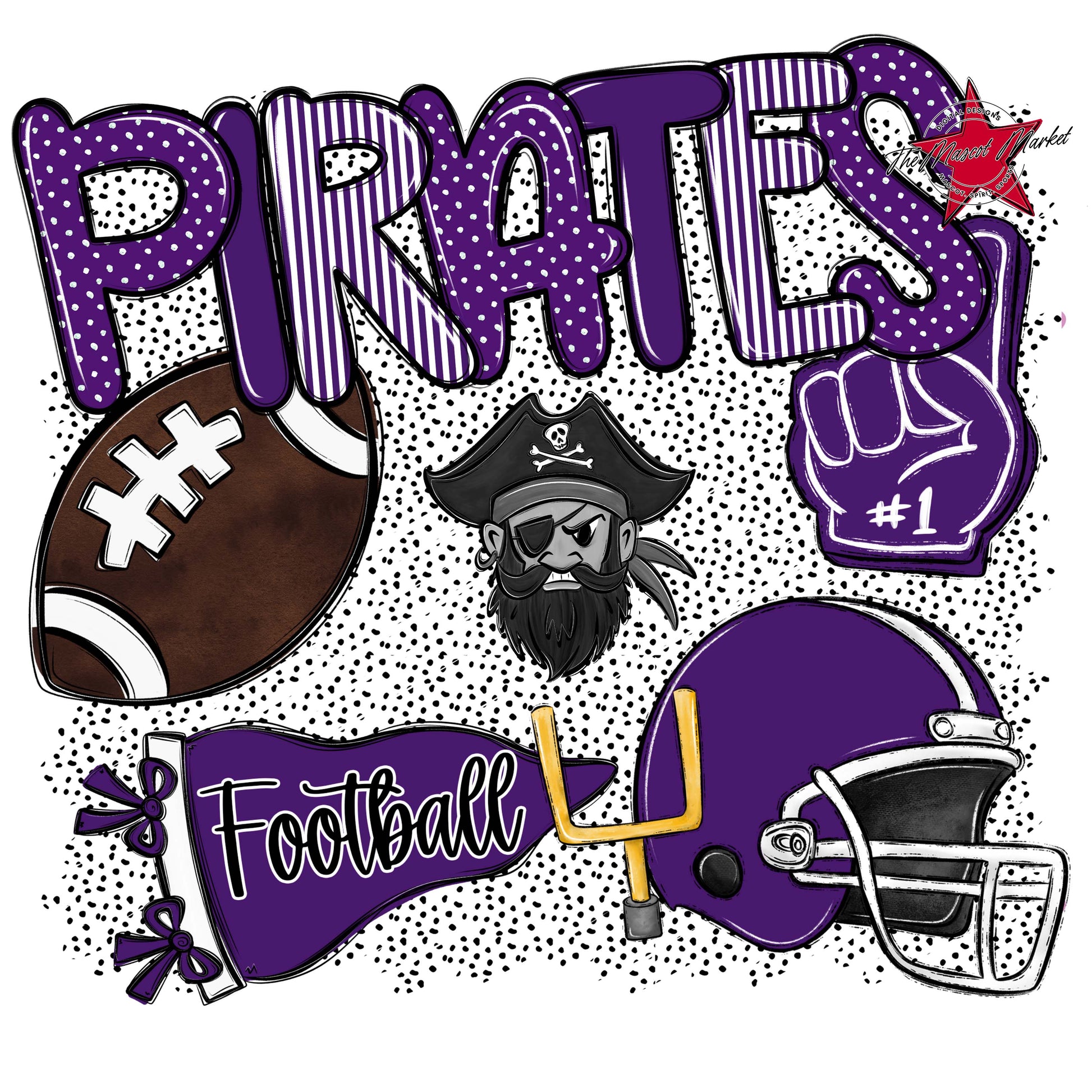 Pirates Football Spirit-Purple