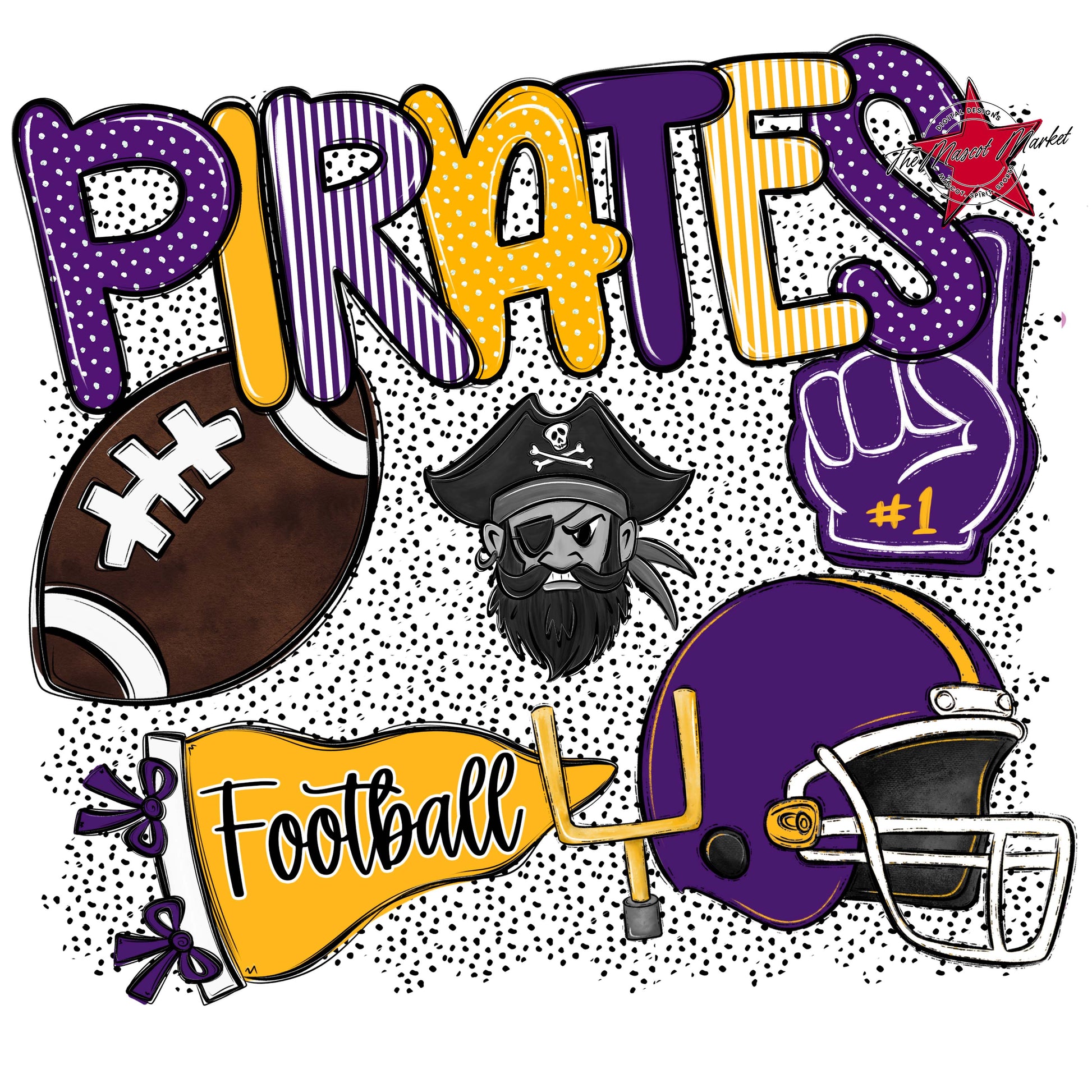 Pirates Football Spirit-Purple & Yellow