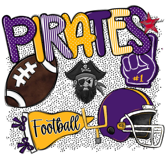 Pirates Football Spirit-Purple & Yellow