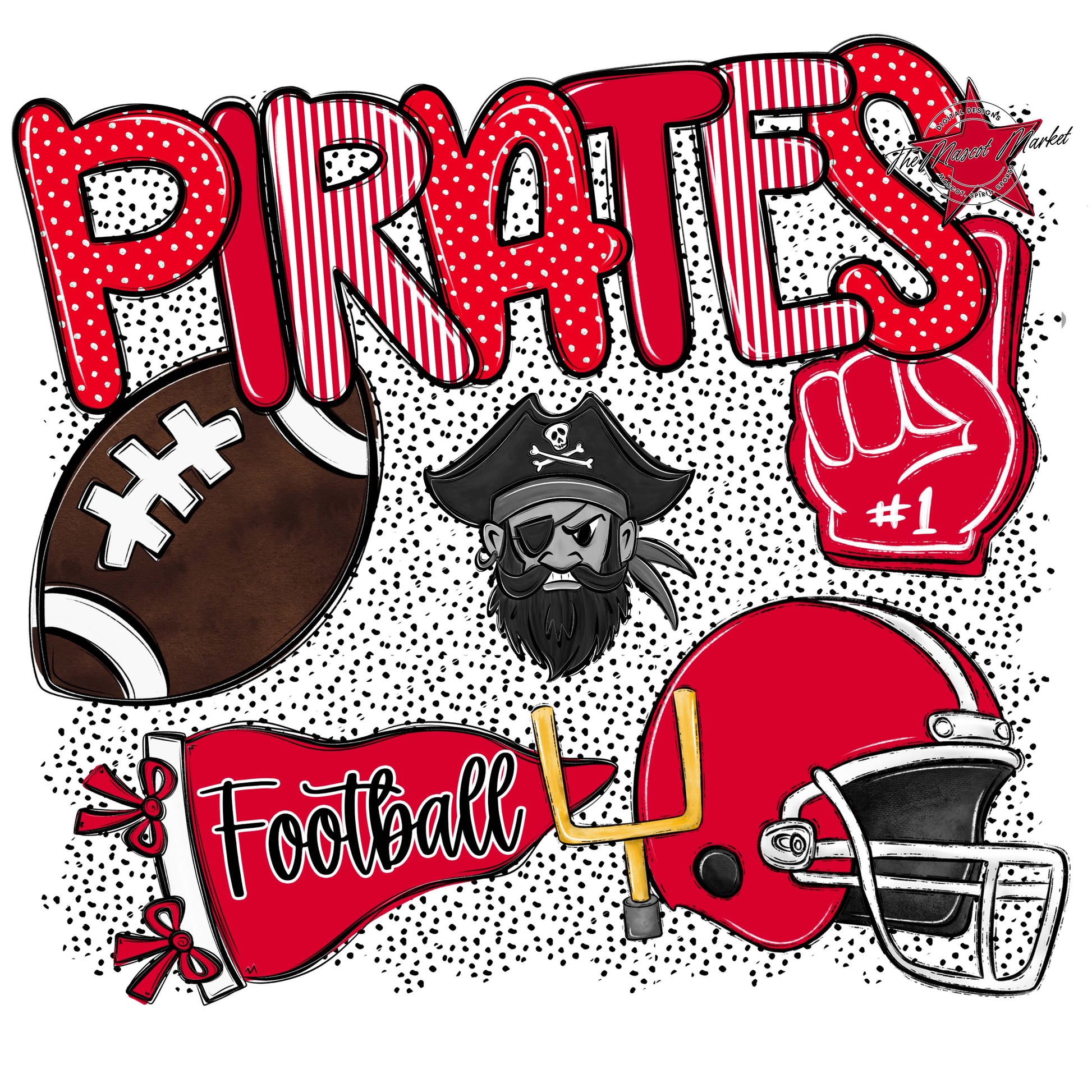 Pirates Football Spirit-Red