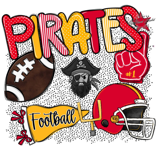 Pirates Football Spirit-Red & Yellow