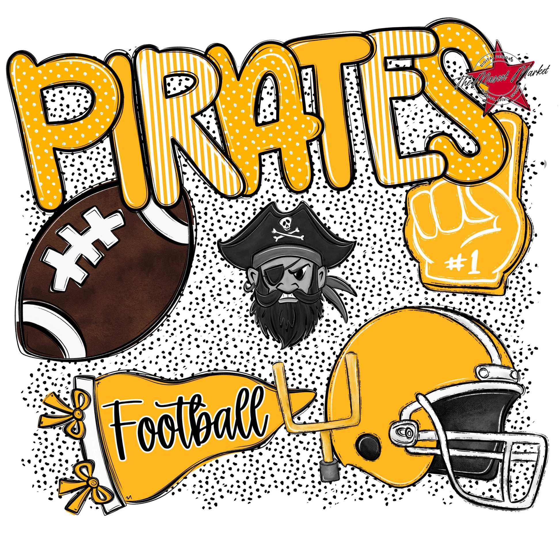 Pirates Football Spirit-Yellow