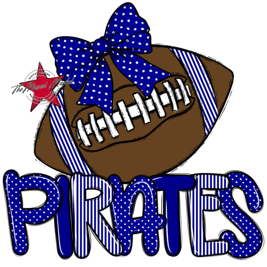 Pirates Football Spirit Design-Blue