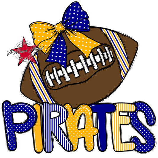 Pirates Football Spirit Design-Blue & Yellow