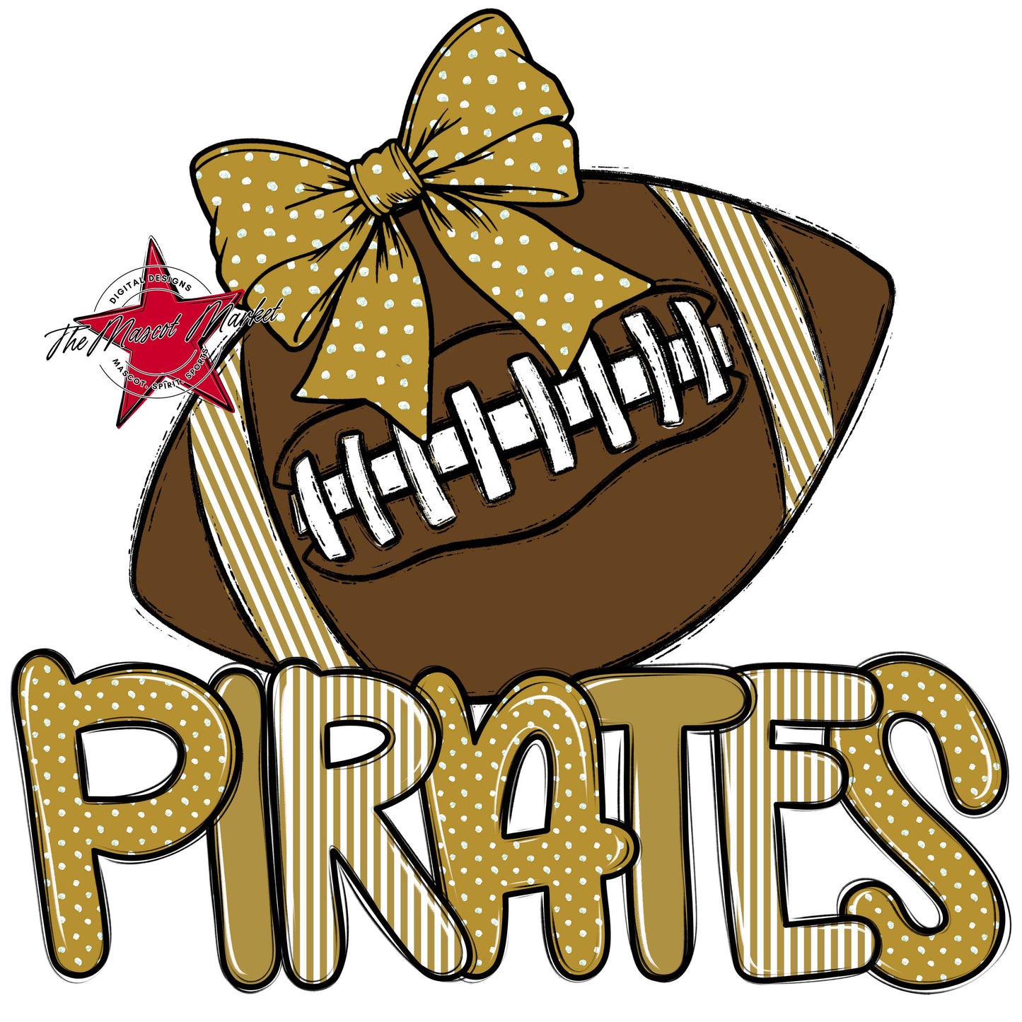 Pirates Football Spirit Design-Gold