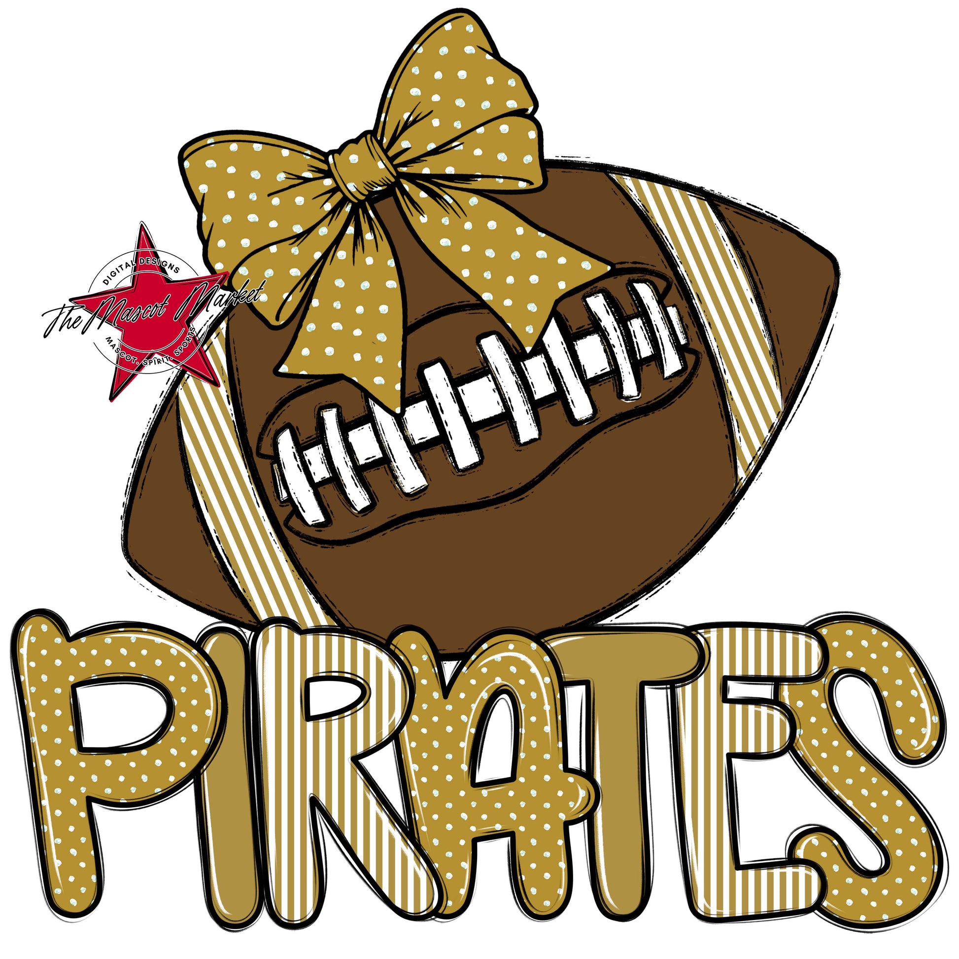 Pirates Football Spirit Design-Gold
