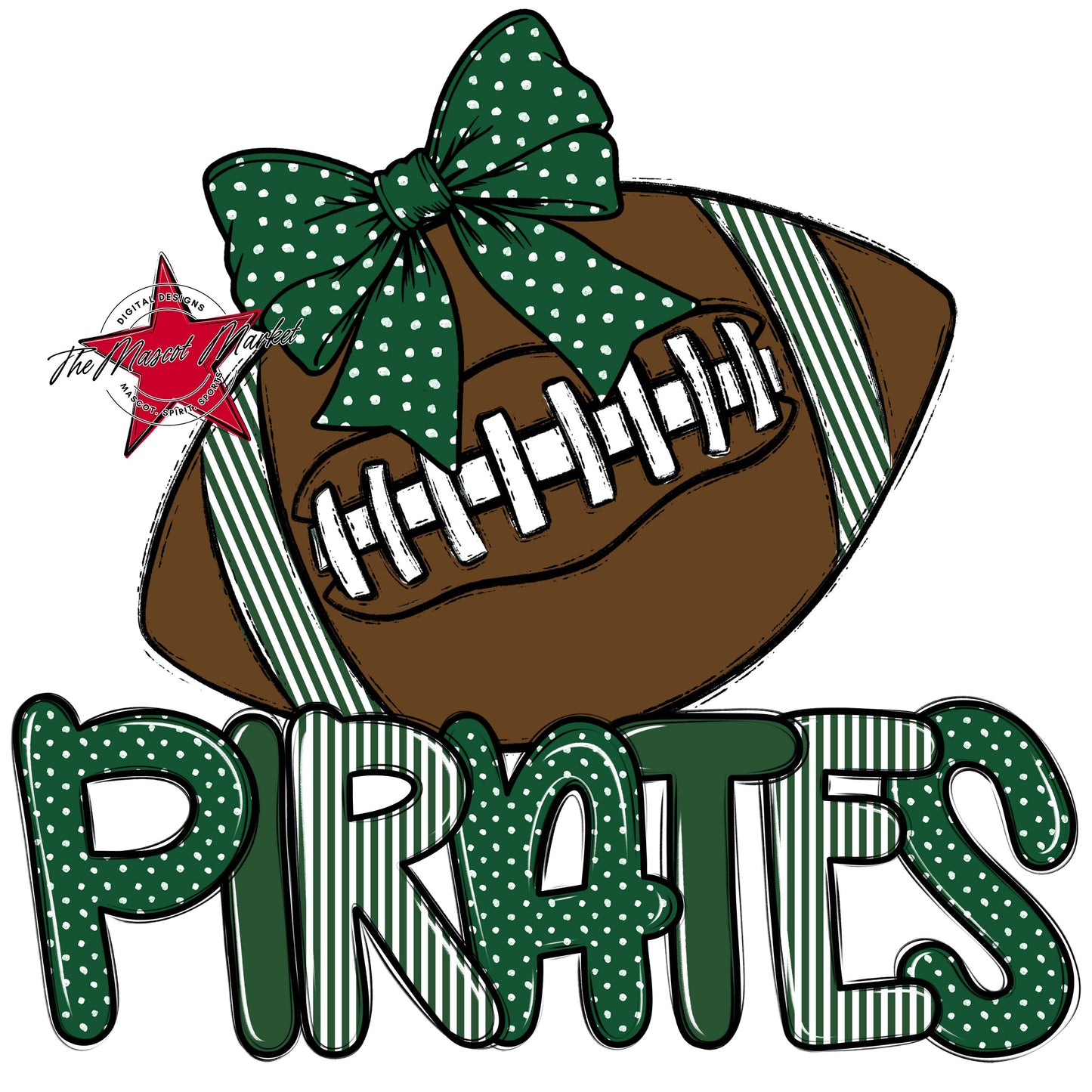 Pirates Football Spirit Design-Green