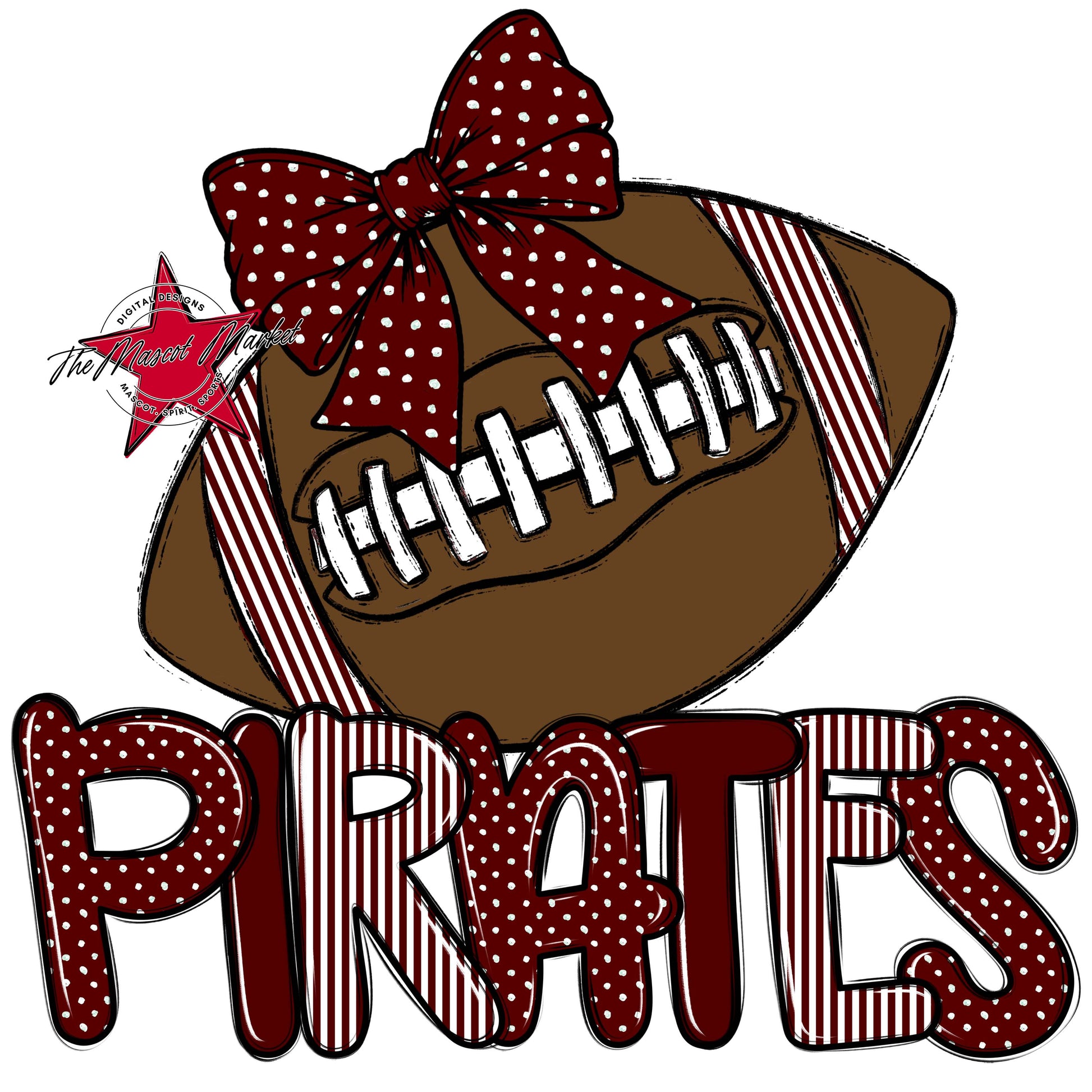 Pirates Football Spirit Design-Maroon