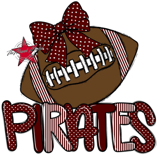 Pirates Football Spirit Design-Maroon