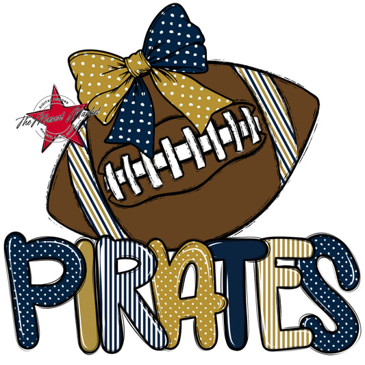 Pirates Football Spirit Design-Navy & Gold