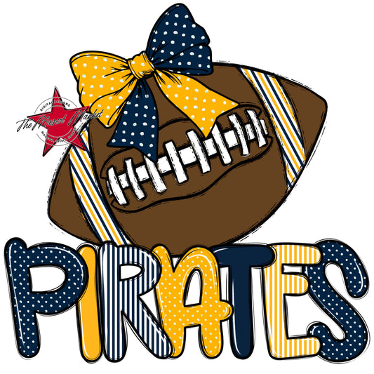 Pirates Football Spirit Design-Navy & Yellow