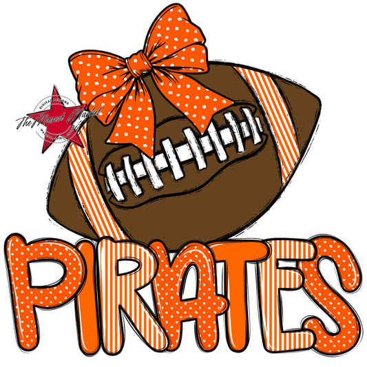 Pirates Football Spirit Design-Orange