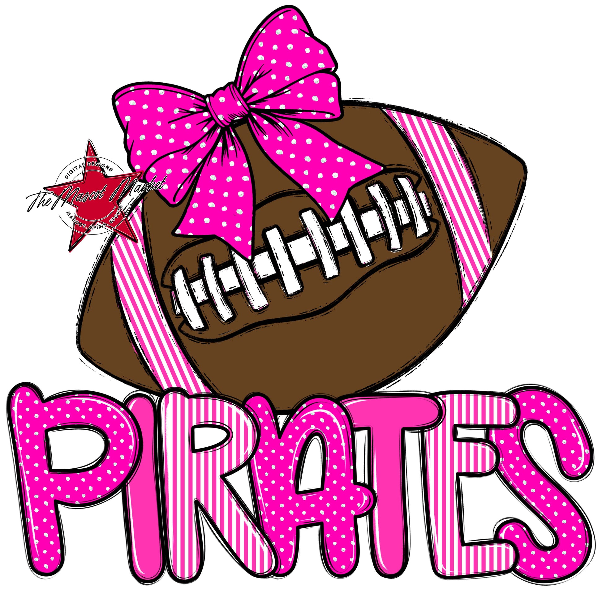 Pirates Football Spirit Design-Pink