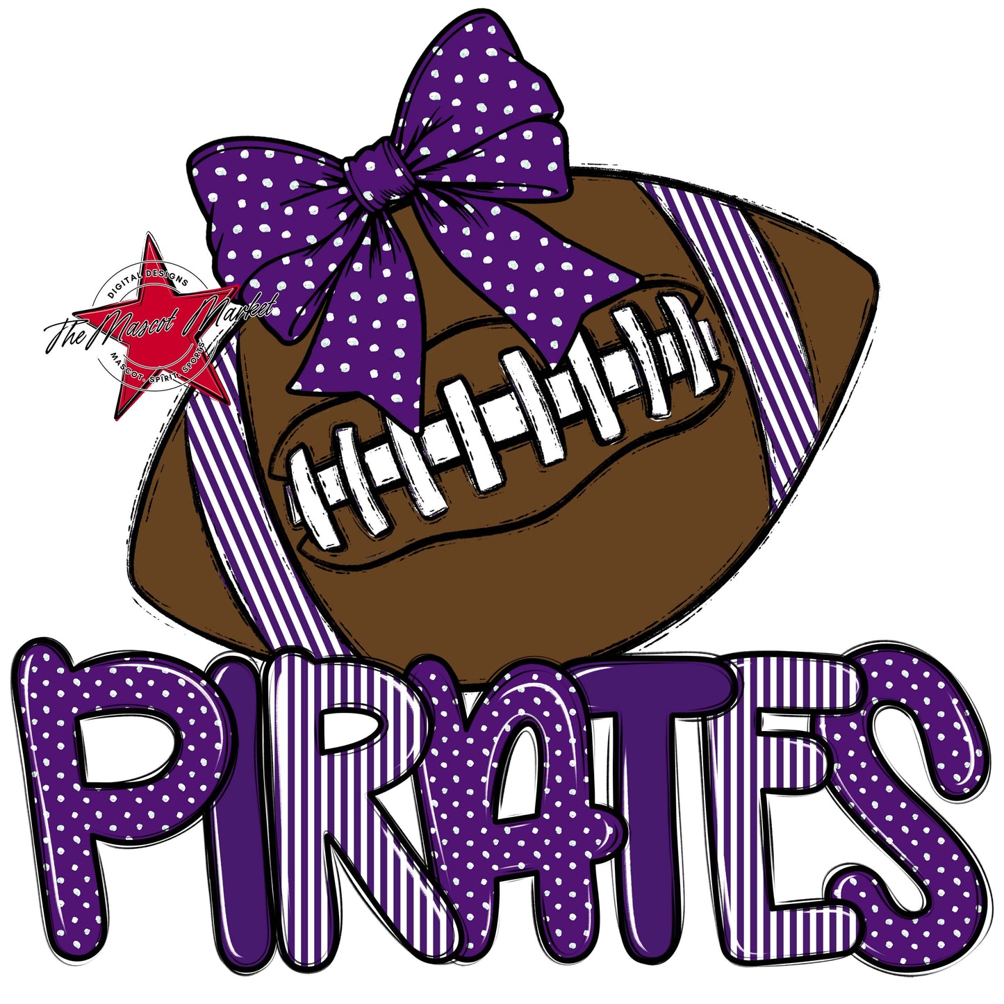 Pirates Football Spirit Design-Purple