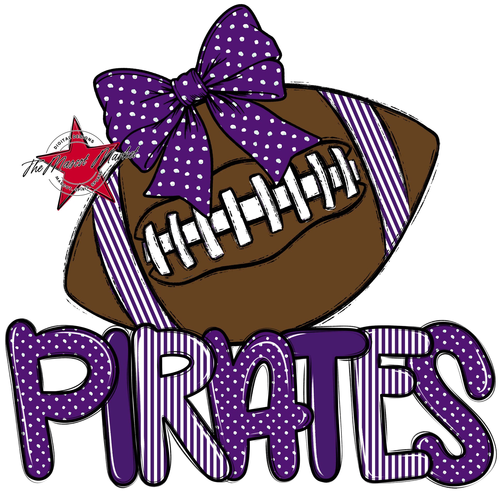 Pirates Football Spirit Design-Purple