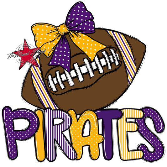 Pirates Football Spirit Design-Purple & Yellow