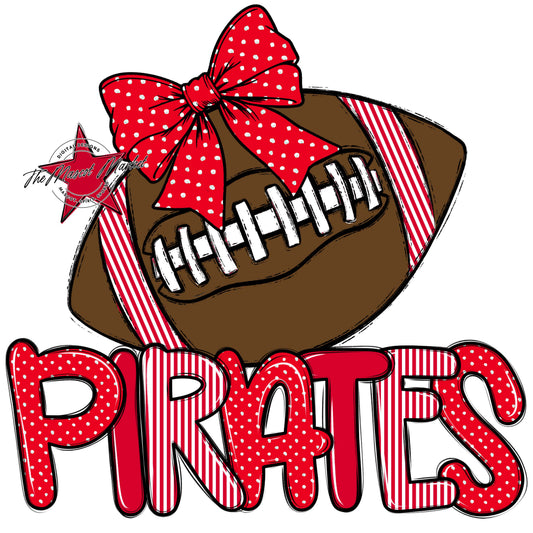 Pirates Football Spirit Design-Red