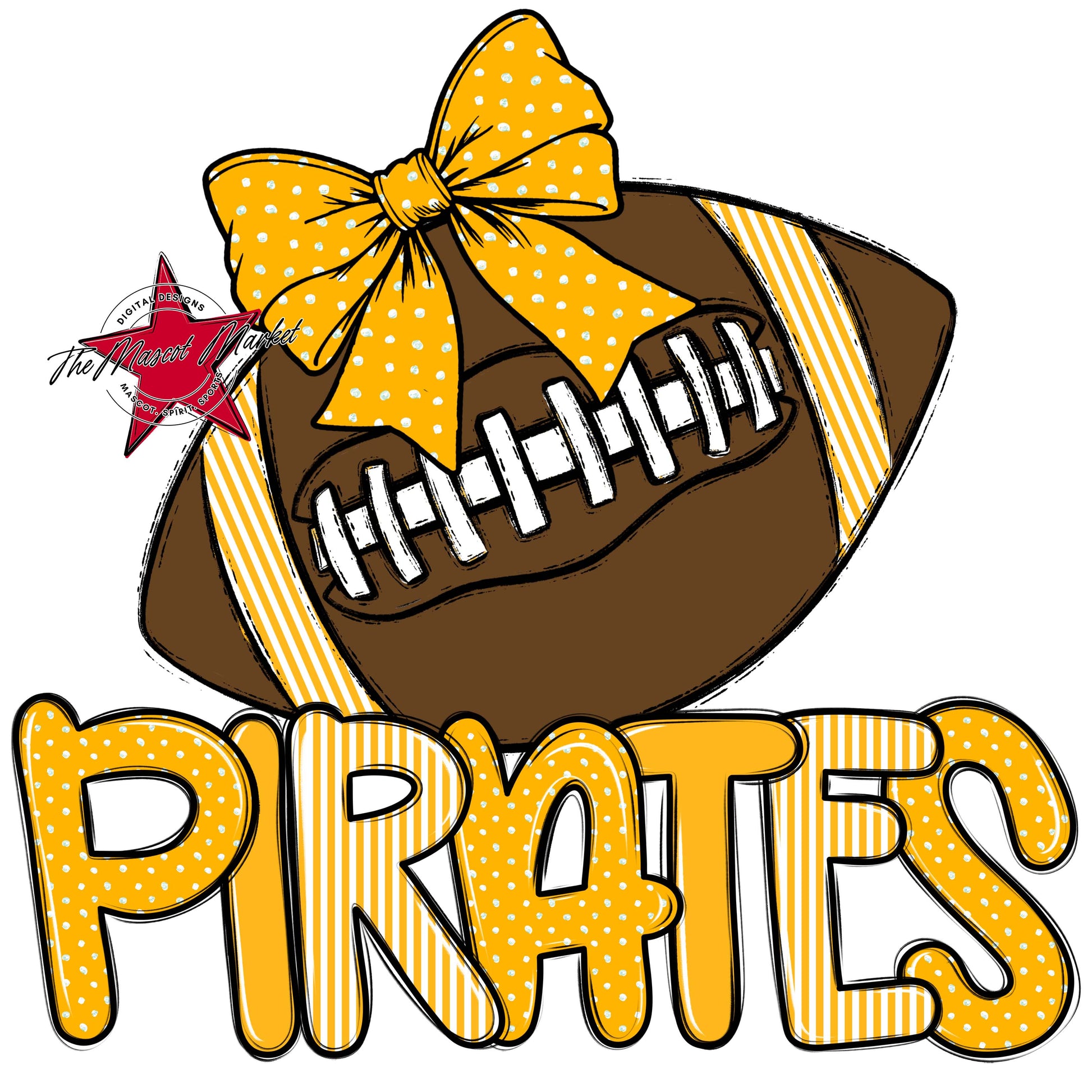 Pirates Football Spirit Design-Yellow