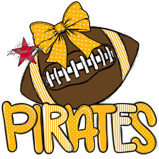 Pirates Football Spirit Design-Yellow