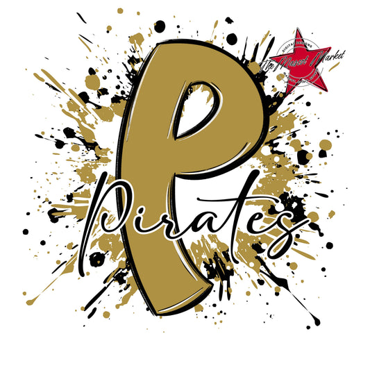 Pirates Mascot Splatter-Gold