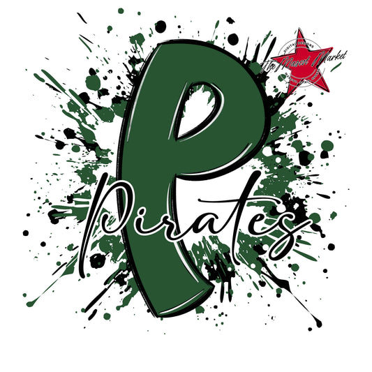 Pirates Mascot Splatter-Green
