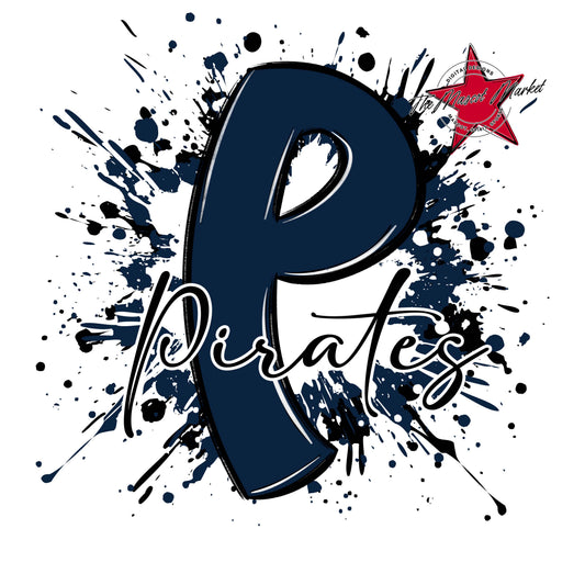 Pirates Mascot Splatter-Navy