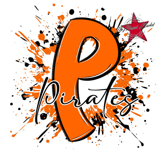 Pirates Mascot Splatter-Orange