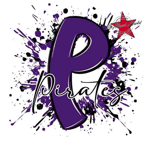 Pirates Mascot Splatter-Purple