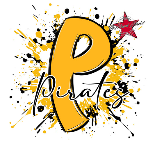Pirates Mascot Splatter-Yellow