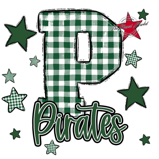 Pirates Plaid Star Design-Green