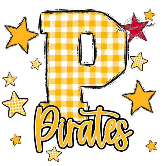 Pirates Plaid Star Design-Yellow