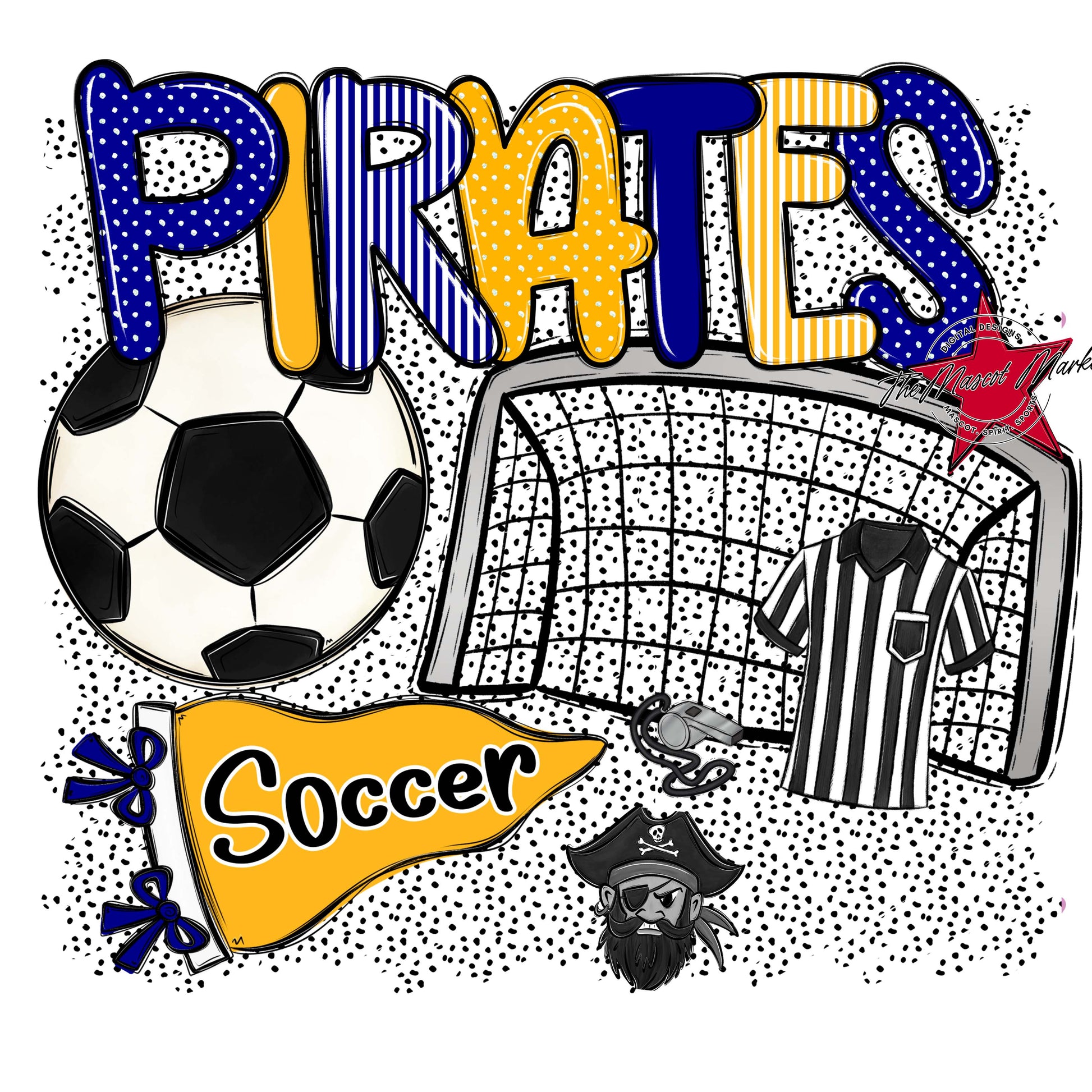 Pirates Soccer Spirit-Blue & Yellow