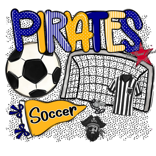 Pirates Soccer Spirit-Blue & Yellow