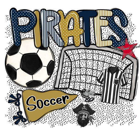 Pirates Soccer Spirit-Navy & Gold