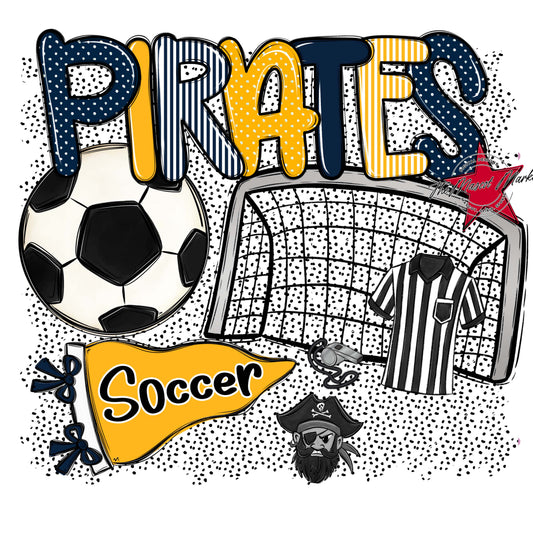 Pirates Soccer Spirit-Navy & Yellow