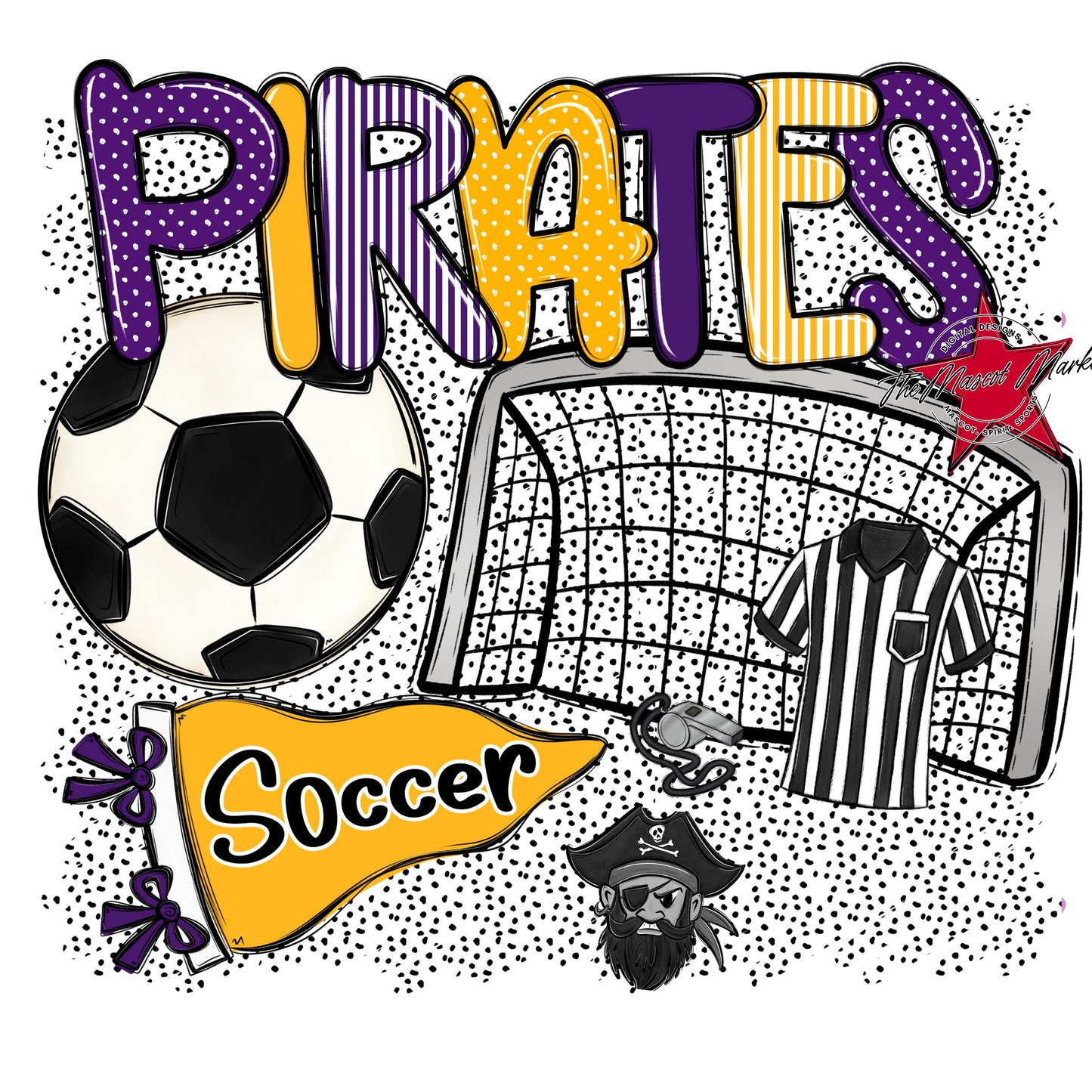 Pirates Soccer Spirit-Purple & Yellow