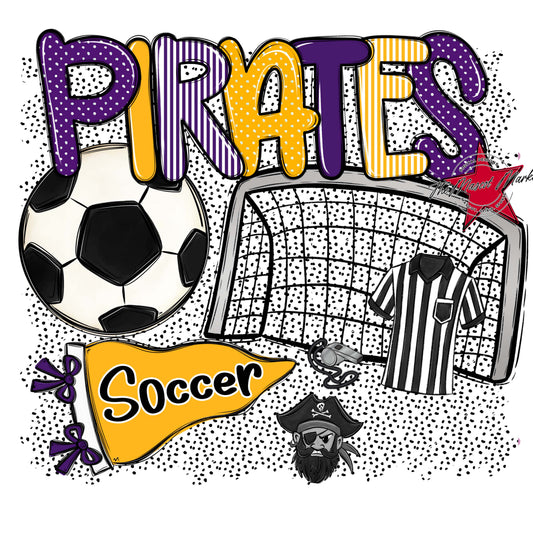 Pirates Soccer Spirit-Purple & Yellow