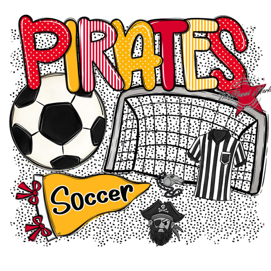Pirates Soccer Spirit-Red & Yellow