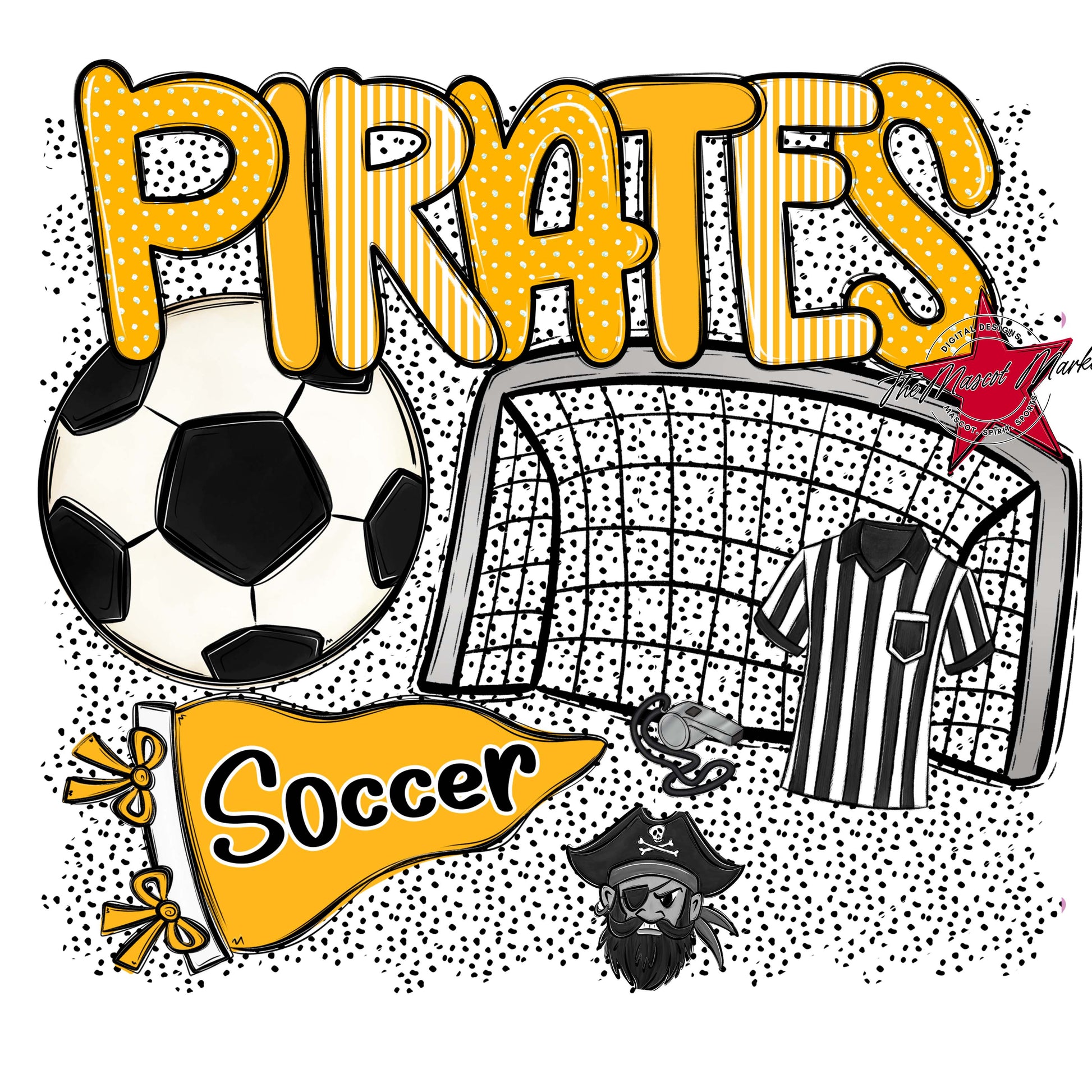 Pirates Soccer Spirit-Yellow