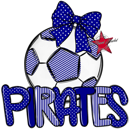 Pirates Soccer Spirit Design-Blue