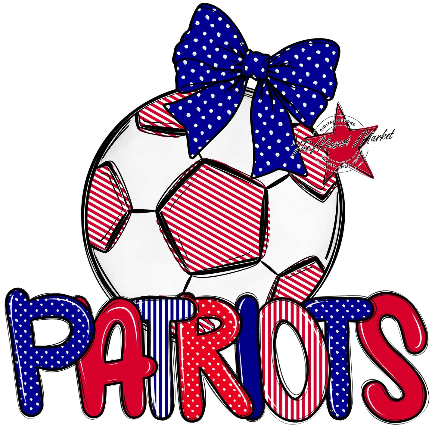 Patriots Soccer Spirit Design-Blue & Red