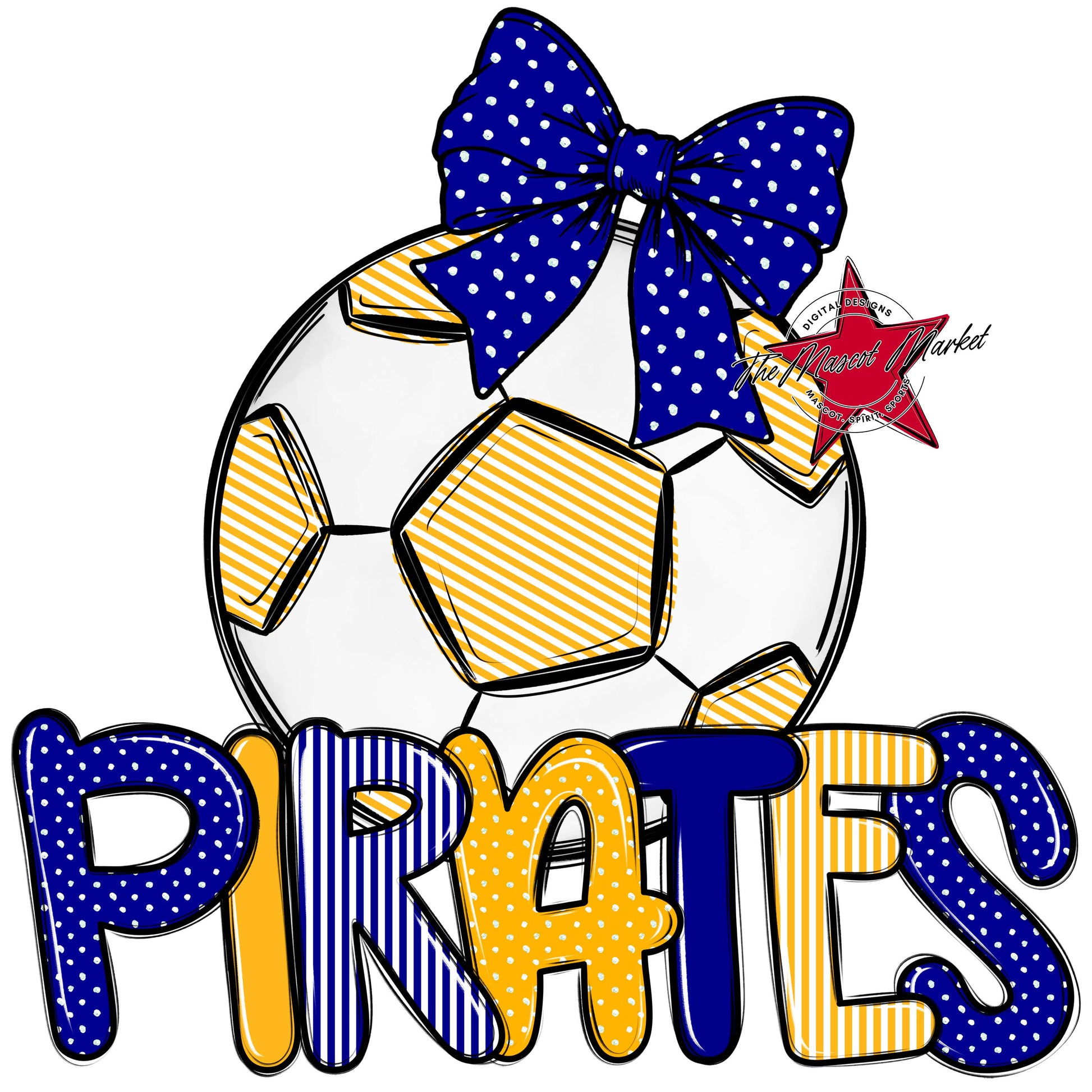 Pirates Soccer Spirit Design-Blue & Yellow