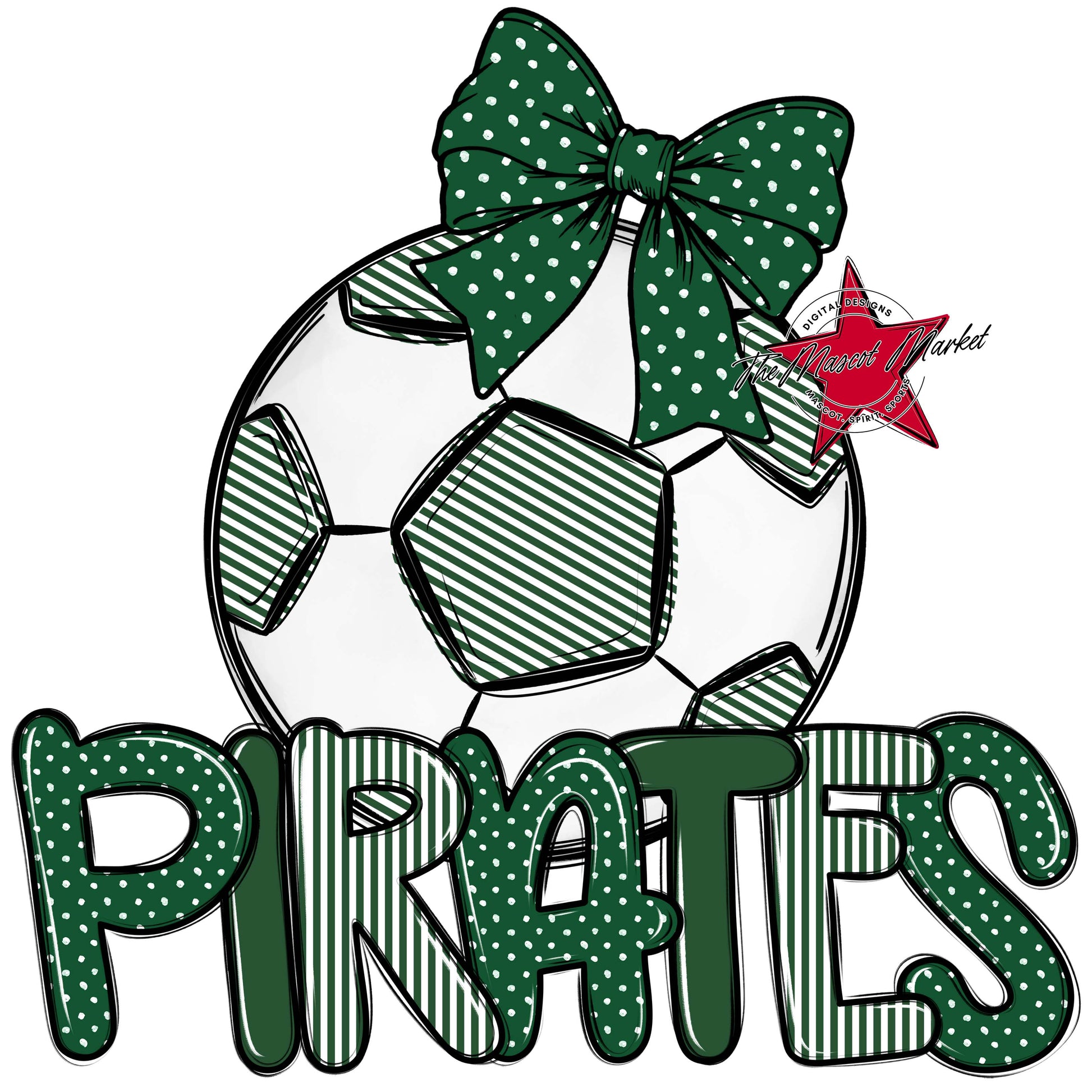 Pirates Soccer Spirit Design-Green