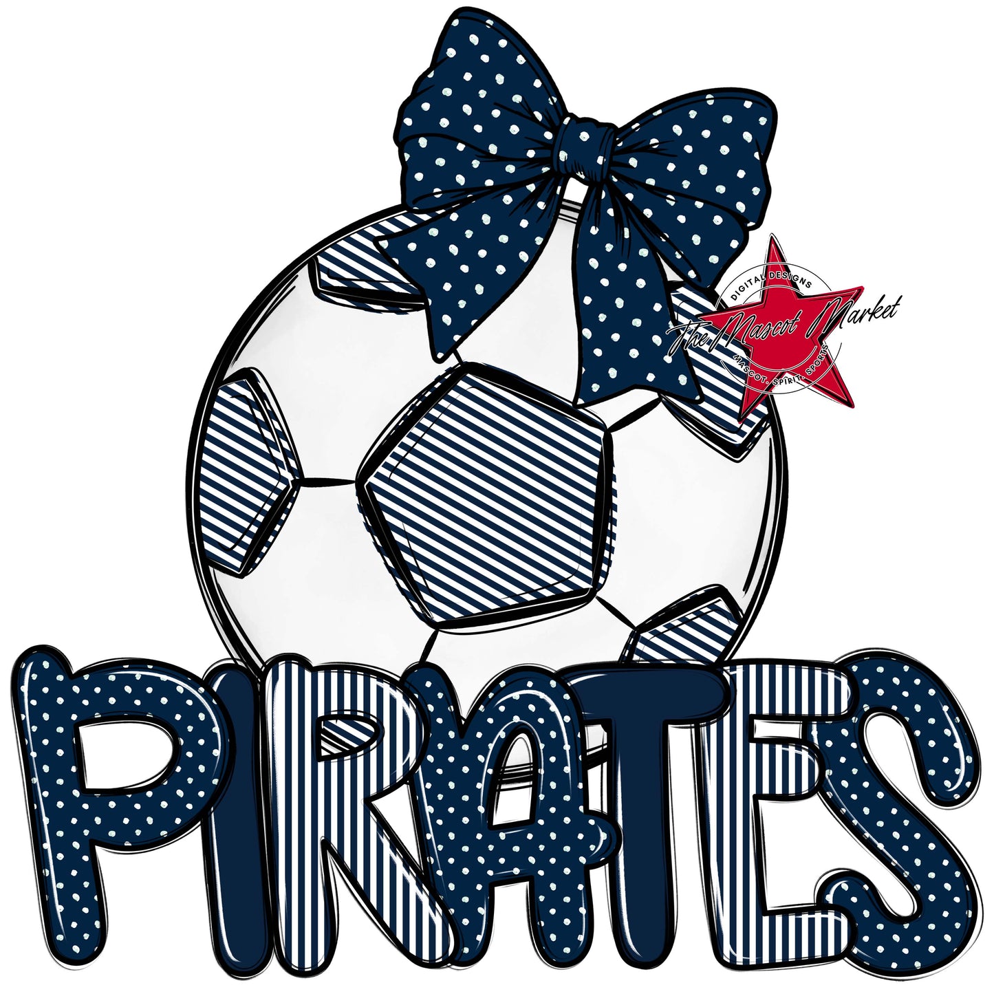 Pirates Soccer Spirit Design-Navy